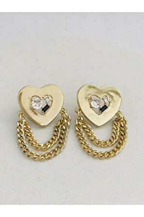 Çelik Zincir Kalp Küpe