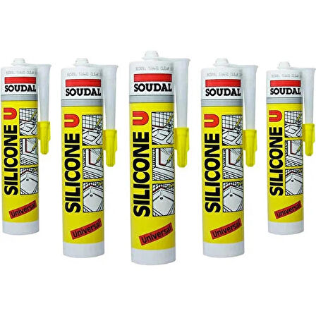 5 ADET SOUDAL BEYAZ SİLİKON 280 GR