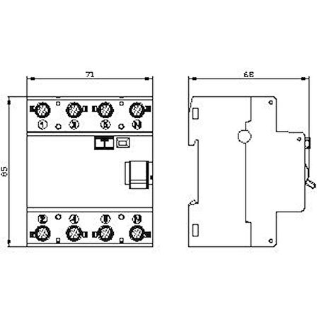 Siemens A Tipi 4X125A 30Ma Trifaze, 3 Faz + Nötr Kaçak Akım Koruma Rölesi