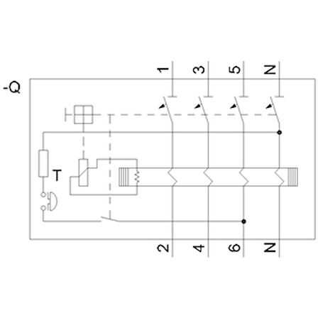 Siemens A Tipi 4X80A 300Ma Trifaze, 3 Faz + Nötr Kaçak Akım Koruma Rölesi