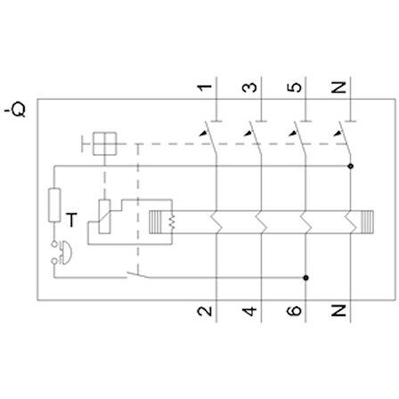 Siemens A Tipi 4X25A 30Ma Trifaze, 3 Faz + Nötr Kaçak Akım Koruma Rölesi