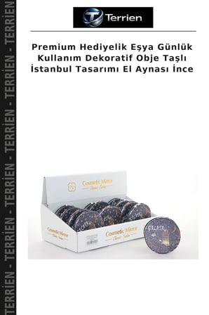 Premium Hediyelik Eşya Günlük Kullanım Dekoratif Obje Taşlı İstanbul Tasarımı El Aynası İnce