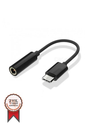 Ses Aparatı Bağlantı Seti Giriş Adaptörü Kulaklık Dönüştürücü Usb-C 3.5MM TR10 Siyah