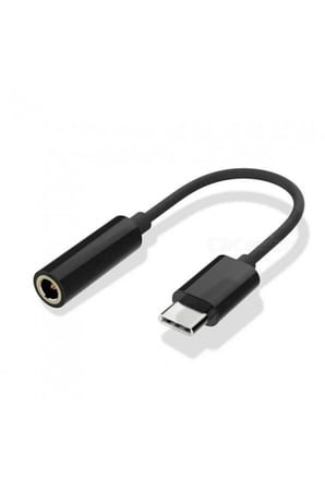 Ses Aparatı Bağlantı Seti Giriş Adaptörü Kulaklık Dönüştürücü Usb-C 3.5MM TR10 Siyah