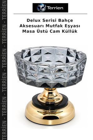 Delux Serisi Bahçe Aksesuarı Mutfak Eşyası Masa Üstü Cam Küllük