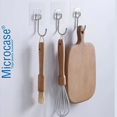 Microcase Güçlü Plastik Yapışkanlı Banyo Mutfak Eşya Havlu Vb Ürün Askılığı  AL4472 - ŞEFFAF 5 Adet