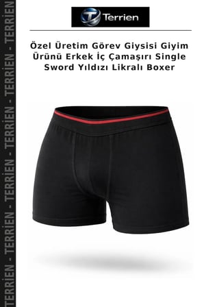 Özel Üretim Görev Giysisi Giyim Ürünü Erkek İç Çamaşırı Single Sword Yıldızı Likralı Boxer