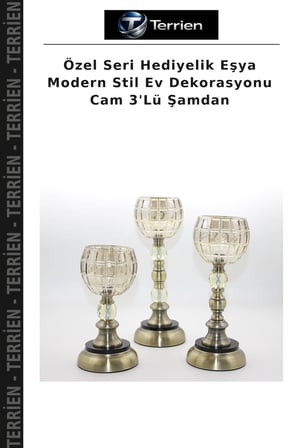 Özel Seri Hediyelik Eşya Modern Stil Ev Dekorasyonu Cam 3'Lü Şamdan