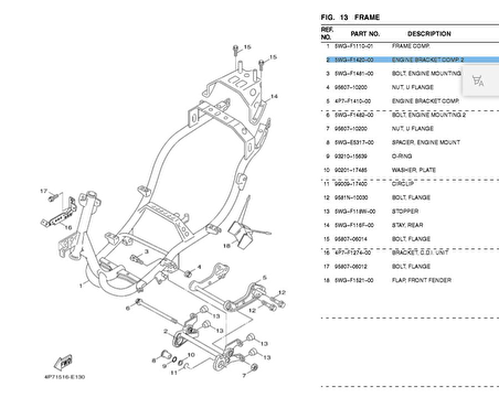 -Yamaha Xc 125 Motor Braketi 2