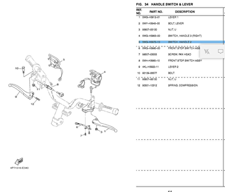 -Yamaha Xc 125 Sağ Kütük
