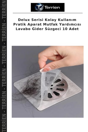 Delux Serisi Kolay Kullanım Pratik Aparat Mutfak Yardımcısı Lavabo Gider Süzgeci 10 Adet
