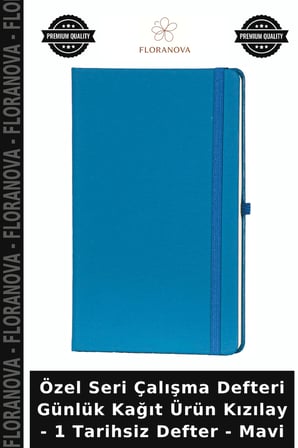 Özel Seri Çalışma Defteri Günlük Kağıt Ürün Kızılay - 1 Tarihsiz Defter - Mavi