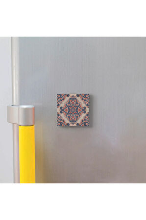 İtalyan Çini Deseni Baskılı Taş Magnet 5X5