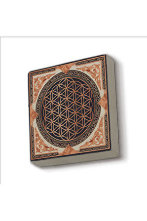 Yaşam Çiçeği Baskılı Taş Magnet 5X5