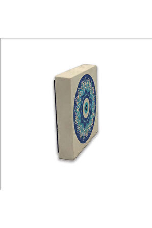 Nazar Boncuklu Desen Baskılı Taş Magnet 5X5