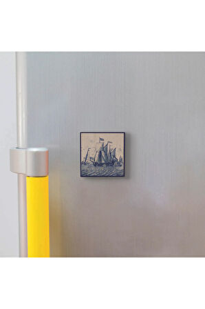 Hollanda Deseni Baskılı Taş Magnet 5X5