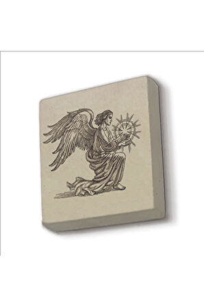 Melek Görseli Baskılı Taş Magnet 5X5