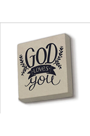 Tanrı seni seviyor Baskılı Taş Magnet 5X5