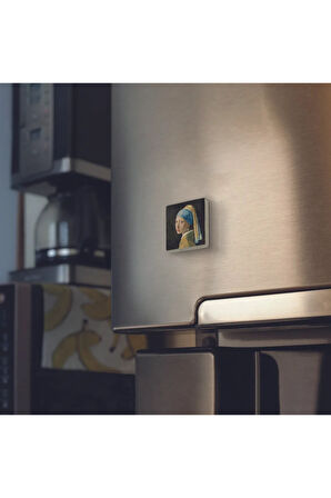 İnci Küpeli Kız (Johannes Vermeer, 1665 Baskılı Taş Magnet 5X5