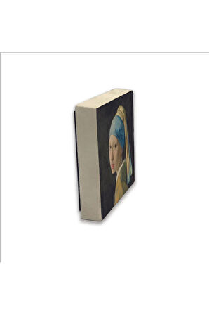 İnci Küpeli Kız (Johannes Vermeer, 1665 Baskılı Taş Magnet 5X5