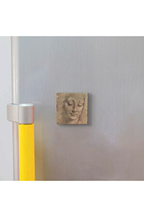 Baş Etüdü (Leonardo Da Vinci) Baskılı Taş Magnet 5X5