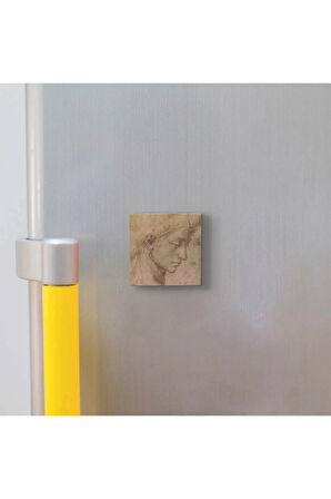 Baş Etüdü (Leonardo Da Vinci) Baskılı Taş Magnet 5X5
