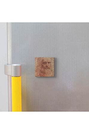 Otoportre (Leonardo Da Vinci, 1512) Baskılı Taş Magnet 5X5