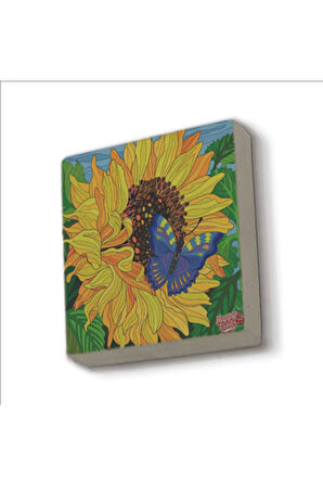 Kelebek Baskılı Taş Magnet 5X5