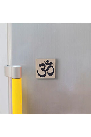 Om Baskılı Taş Magnet 5X5