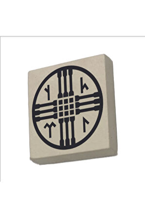 Tengricilik Sembolü Baskılı Taş Magnet 5X5