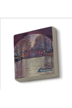Amsterdam Görseli Baskılı Taş Magnet 5X5