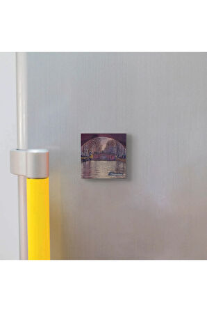 Amsterdam Görseli Baskılı Taş Magnet 5X5