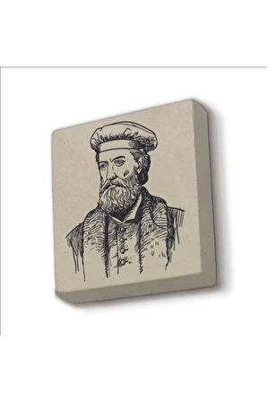 İtalyan Kaşif?Marco Polo Baskılı Taş Magnet 5X5