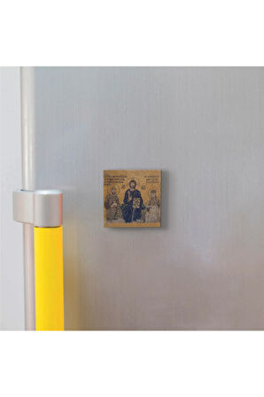 Ayasofya Deesis Mozaiği Baskılı Taş Magnet 5X5