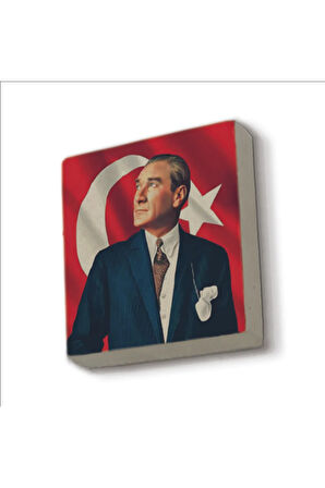 Mustafa Kemal Atatürk Baskılı Taş Magnet 5X5