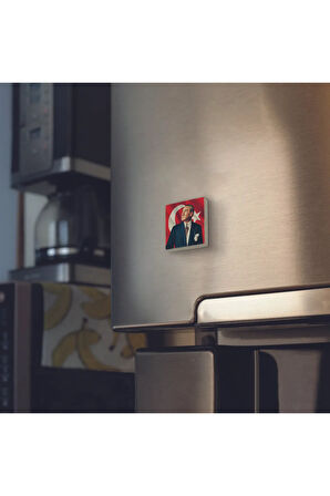 Mustafa Kemal Atatürk Baskılı Taş Magnet 5X5