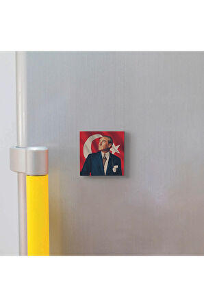 Mustafa Kemal Atatürk Baskılı Taş Magnet 5X5