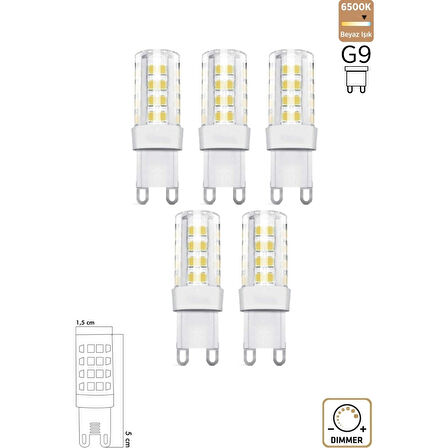Mısır Şeffaf 5W 6500K G9 LED Ampul 5'li ERD-305