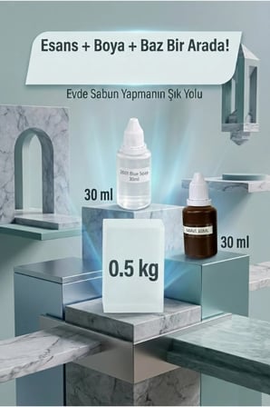 Blue Soap Esanslı Mavi Renkli Şeffaf Sabun Bazı 500 g El Yapımı Sabun Hammaddesi