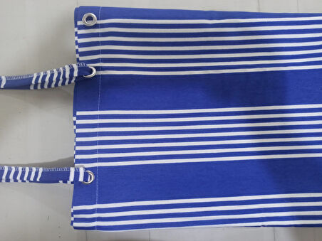 CEYLAN Home Balkon Perdesi Kuş Gözü Ölçü Seçenekli Mavi İnce Çizgili