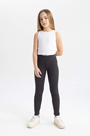 DeFacto Kız Çocuk Uzun Boy Fitilli Kaşkorse Basic Düz Tayt B6403A824SMAR220