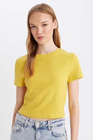 DeFacto Coool Fitted Ribana Basic Kısa Kollu Tişört T9631AZ24AUYL203