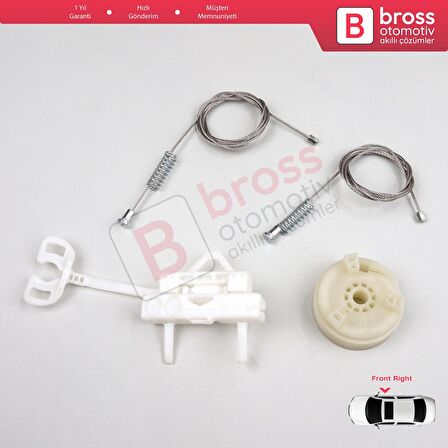 Fiat Punto Grande Evo 3 199 2005-2024 3/5-Kapı 51723315 İçin Elektrikli Ön Sağ Cam Kriko Tamir Seti