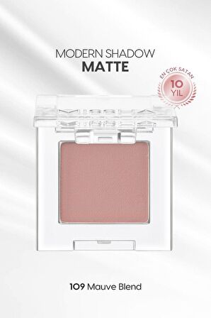 Yumuşak Dokulu, Dökülme Yapmayan Mat Tekli Göz Farı Modern Shadow Matte (109 Mauve Blend)