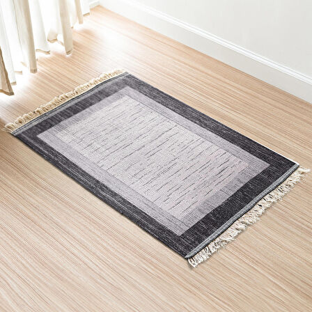 Bigghome Çift Taraflı Kilim, Makinede Yıkanabilir, Modern Desenli, 80*150 cm, SAF3B