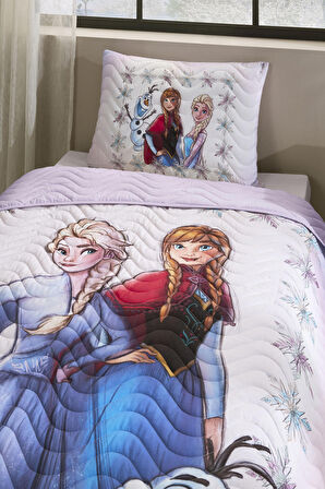 Özdilek Disney Ranforce Tek Kişilik Yatak Örtüsü Lila Frozen Frosted