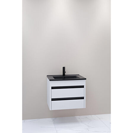 Levante 65 Cm Siyah Lavabolu Alt Modül