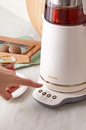 Homend Royaltea 1760H Konuşan Çay Makinesi Krem Gold
