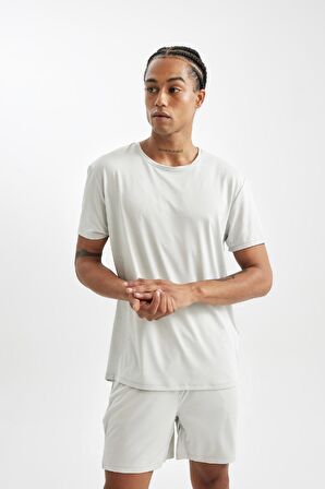 DeFactoFit Standart Fit Bisiklet Yaka Sporcu Kısa Kollu Tişört C9175AX24AUGR493