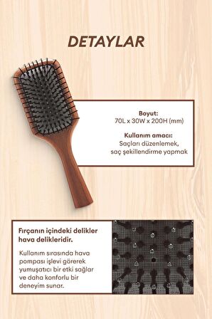 Kolay ve Konforlu Kullanım Sunan Ahşap Tarak KUNDAL Smoothing Wooden Brush